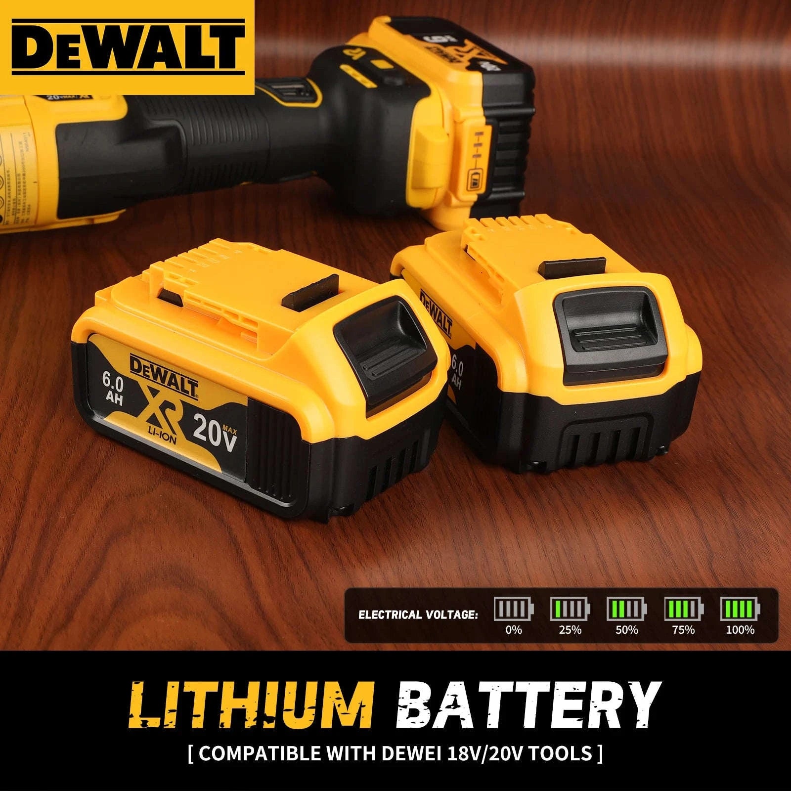 20V 6.0Ah Rechargeable Lithium Battery Pack-1 piece / United States