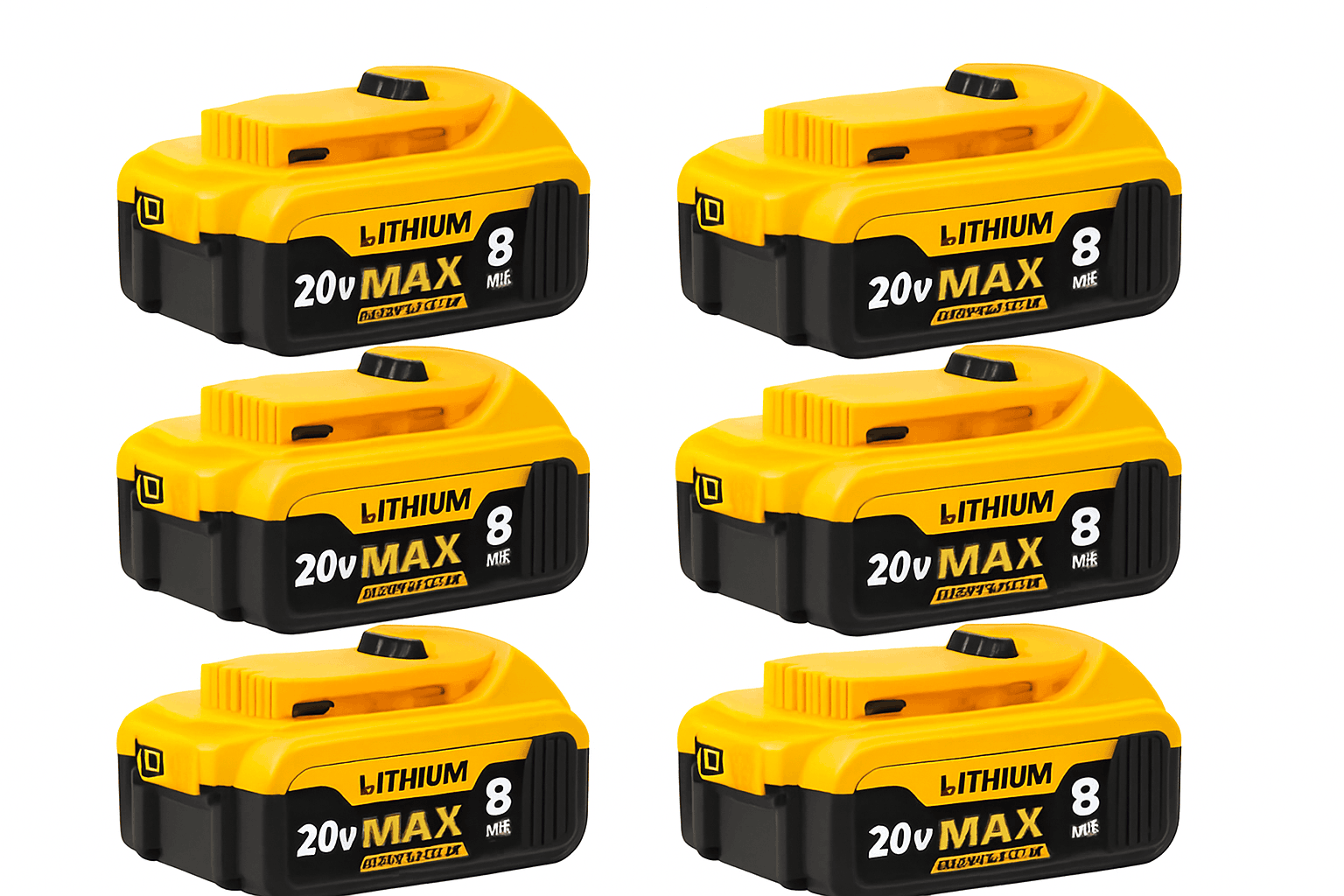 20V 8.0Ah Lithium Battery for DeWalt Tools – DCB200 Compatible-6PACK / United States