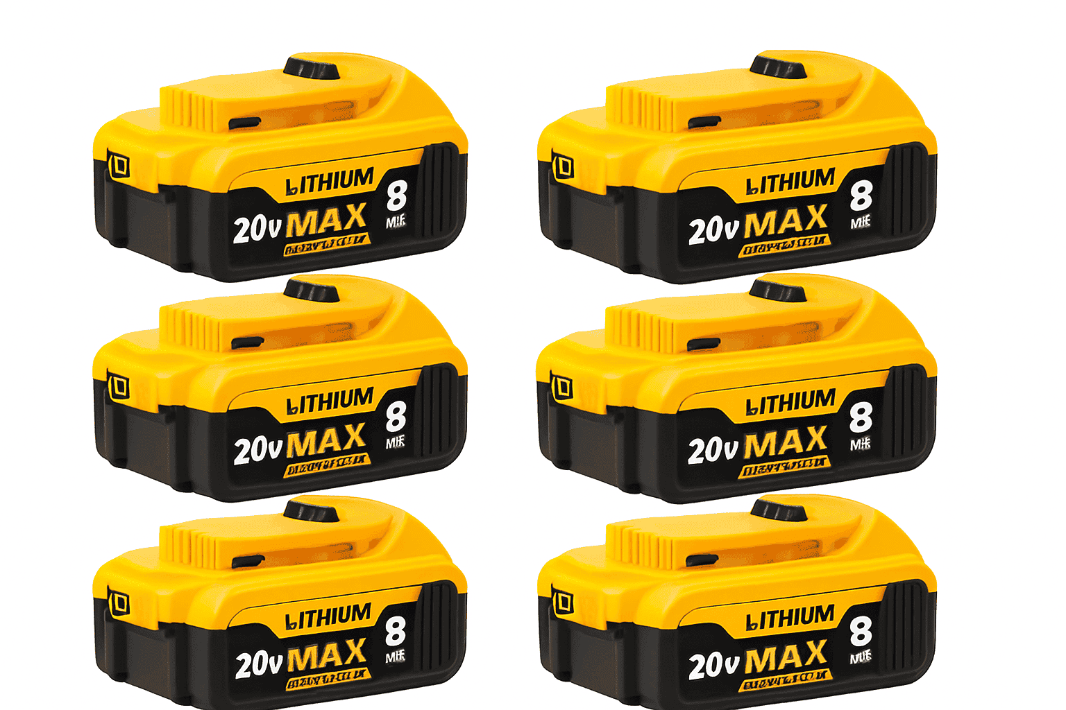 20V 8.0Ah Lithium Battery for DeWalt Tools – DCB200 Compatible-6PACK / United States
