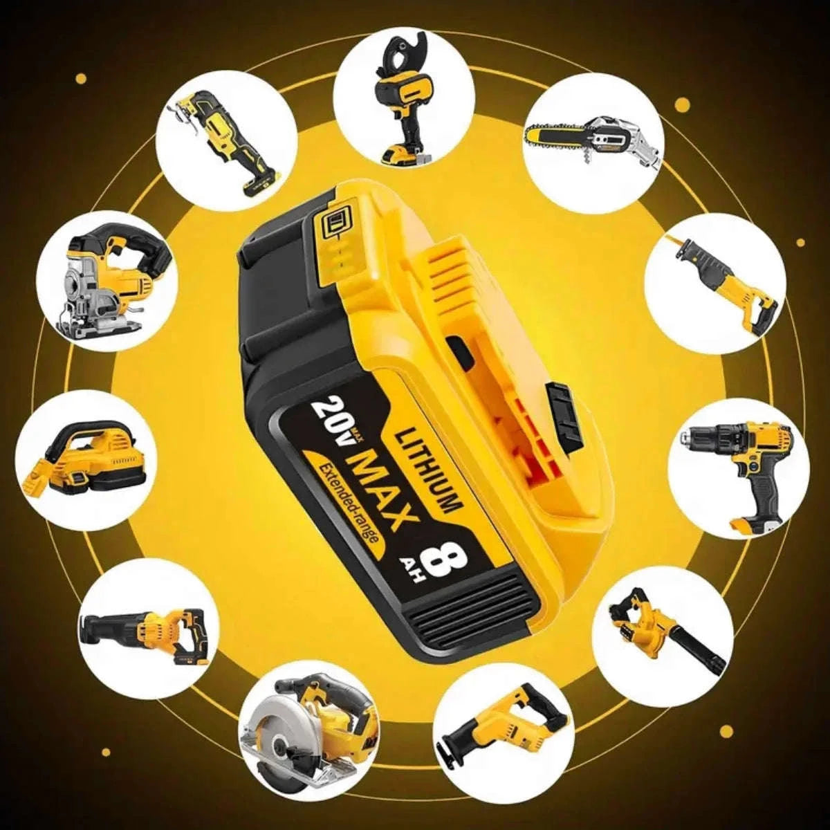 20V 8.0Ah Lithium Battery for DeWalt Tools – DCB200 Compatible-6PACK / United States