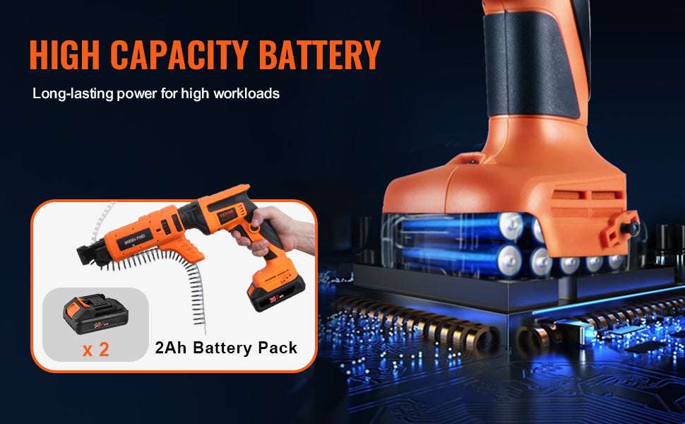 20V Cordless Drywall Screw Gun Kit 4200RPM Brushless with LED-Single Shot / United States