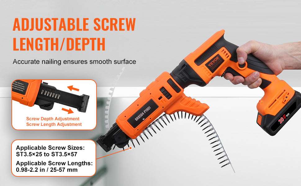 20V Cordless Drywall Screw Gun Kit 4200RPM Brushless with LED-Single Shot / United States