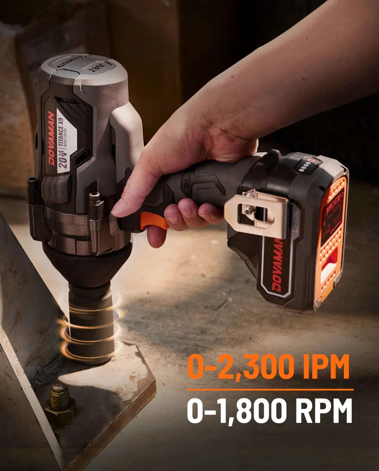 20V Cordless Impact Wrench 3/4" 2200Nm with 4.0Ah Battery-Black / United States