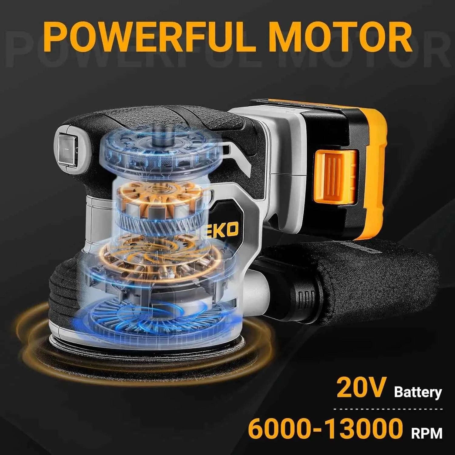 20V Cordless Orbital Sander 125 mm-One Battery / spain
