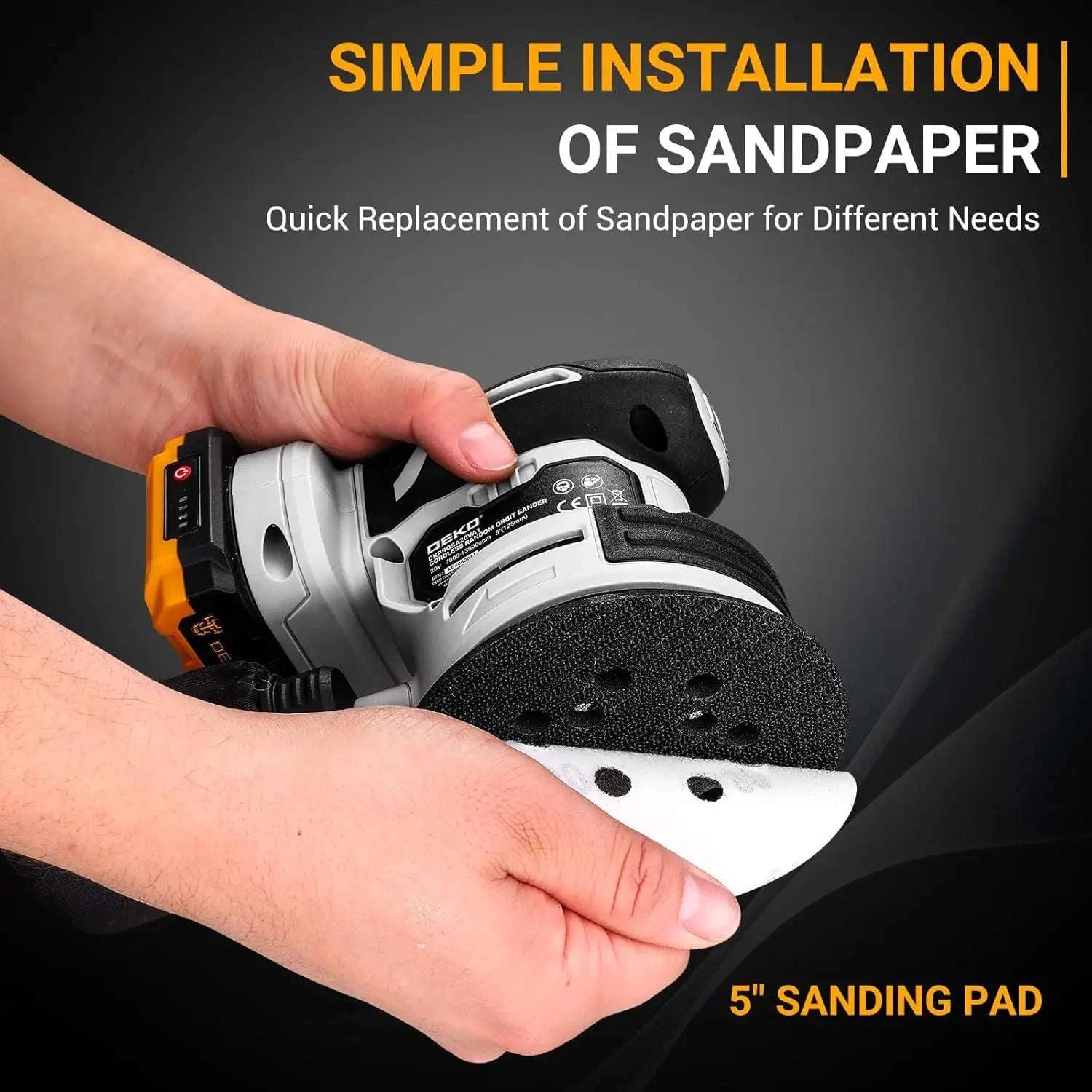 20V Cordless Orbital Sander 125 mm-One Battery / spain