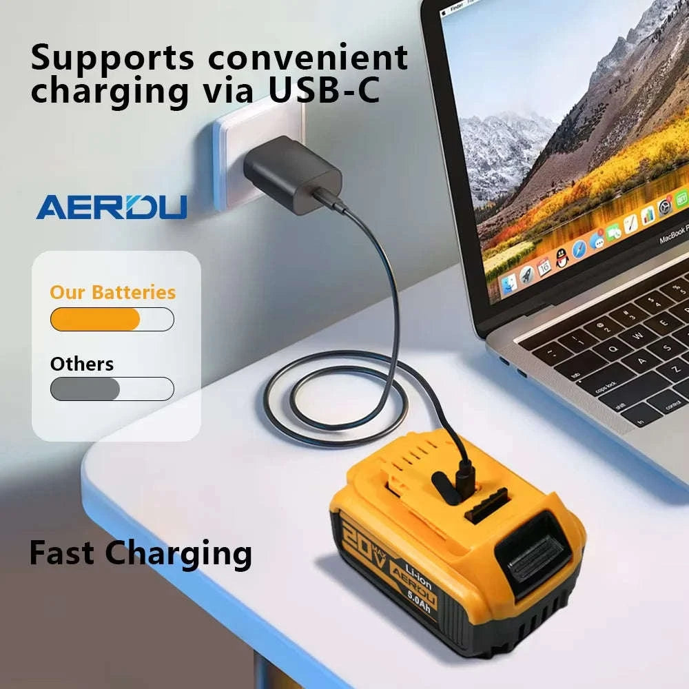 20V Li-Ion Replacement Battery 5Ah USB-C PD65W-GRAY / United States