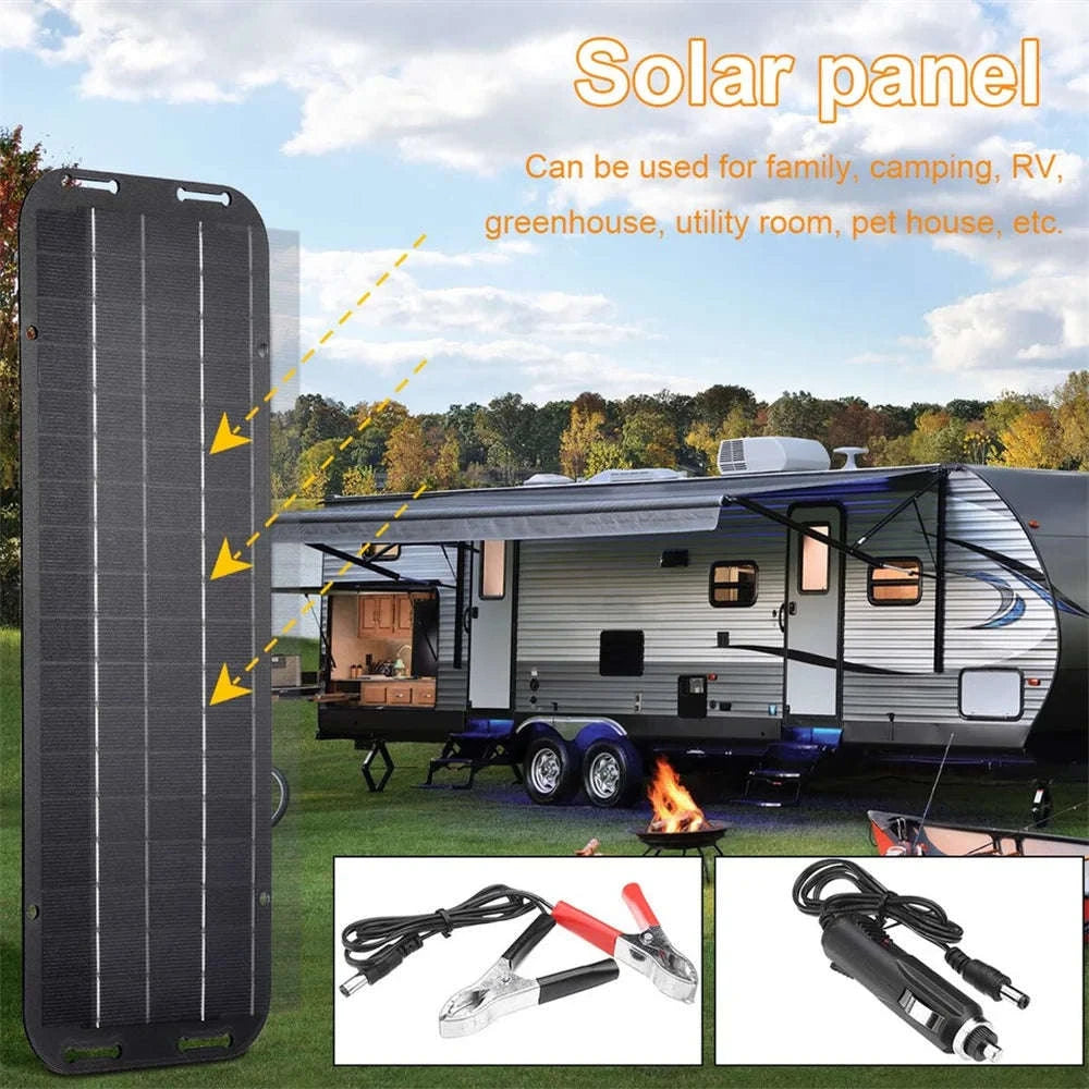 20W 12V Solar Panel Car Battery Trickle Charger Waterproof Kit-12V / 20W / United States