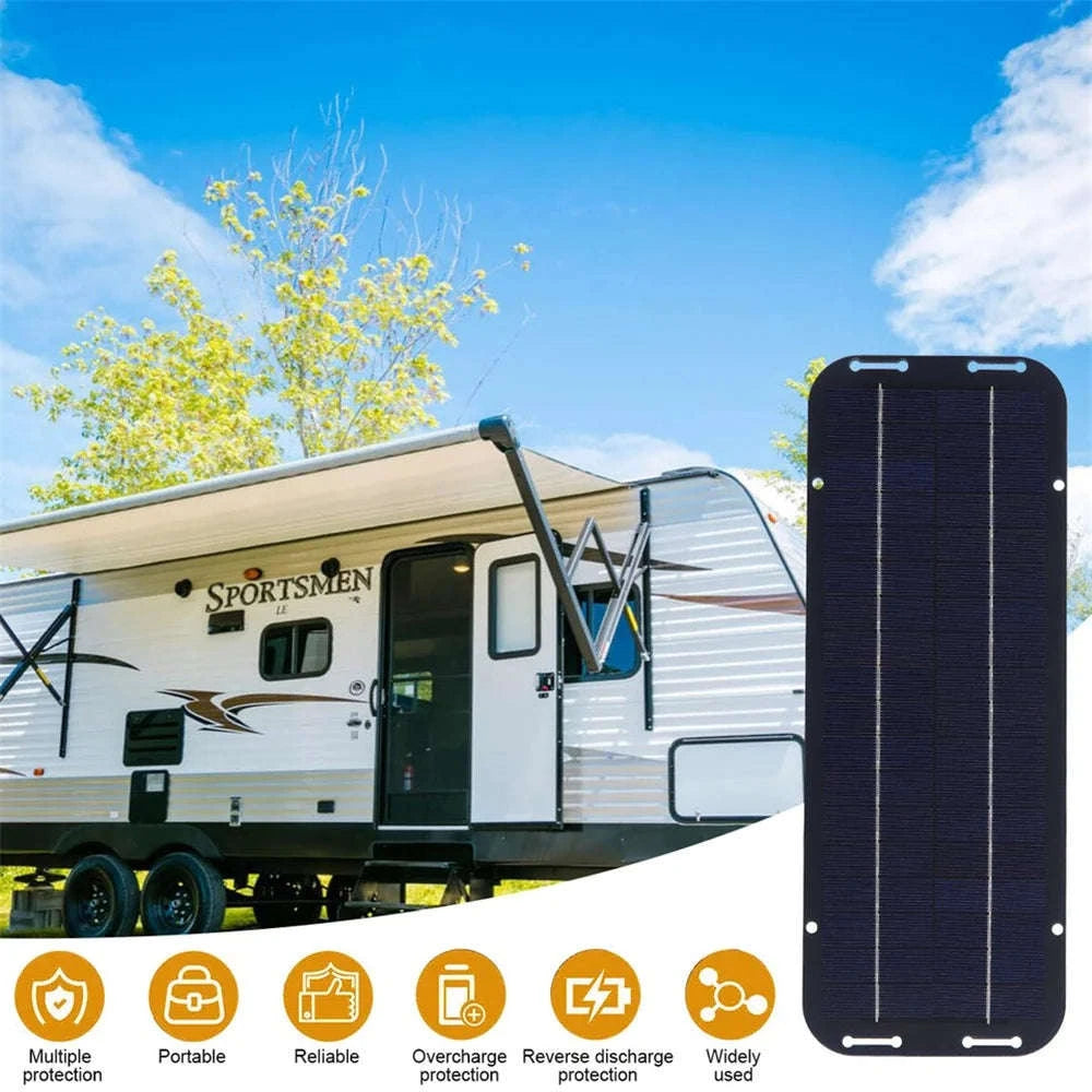20W 12V Solar Panel Car Battery Trickle Charger Waterproof Kit-12V / 20W / United States