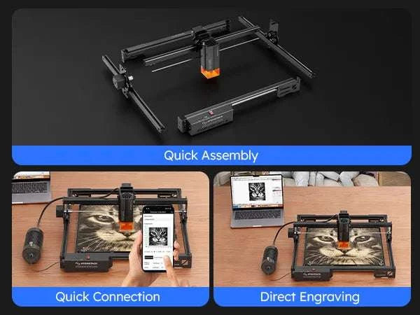 20W Laser Engraver with 400×400mm Area & Bluetooth Control-A10 PRO V2 / United States / US Plug