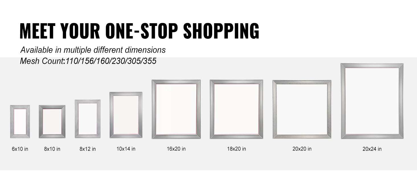 20x24 Inch Aluminum Screen Printing Frame with 305 Mesh Nylon-6 PCS 160 Mesh / United States
