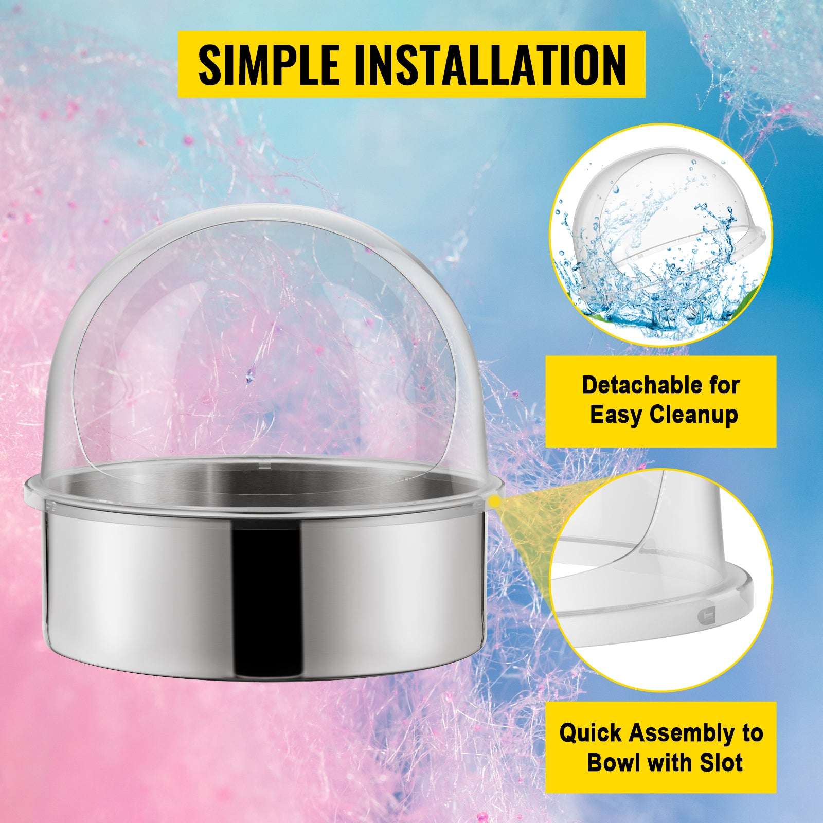 21" Cotton Candy Machine Cover Clear Acrylic Shield Dome-United States