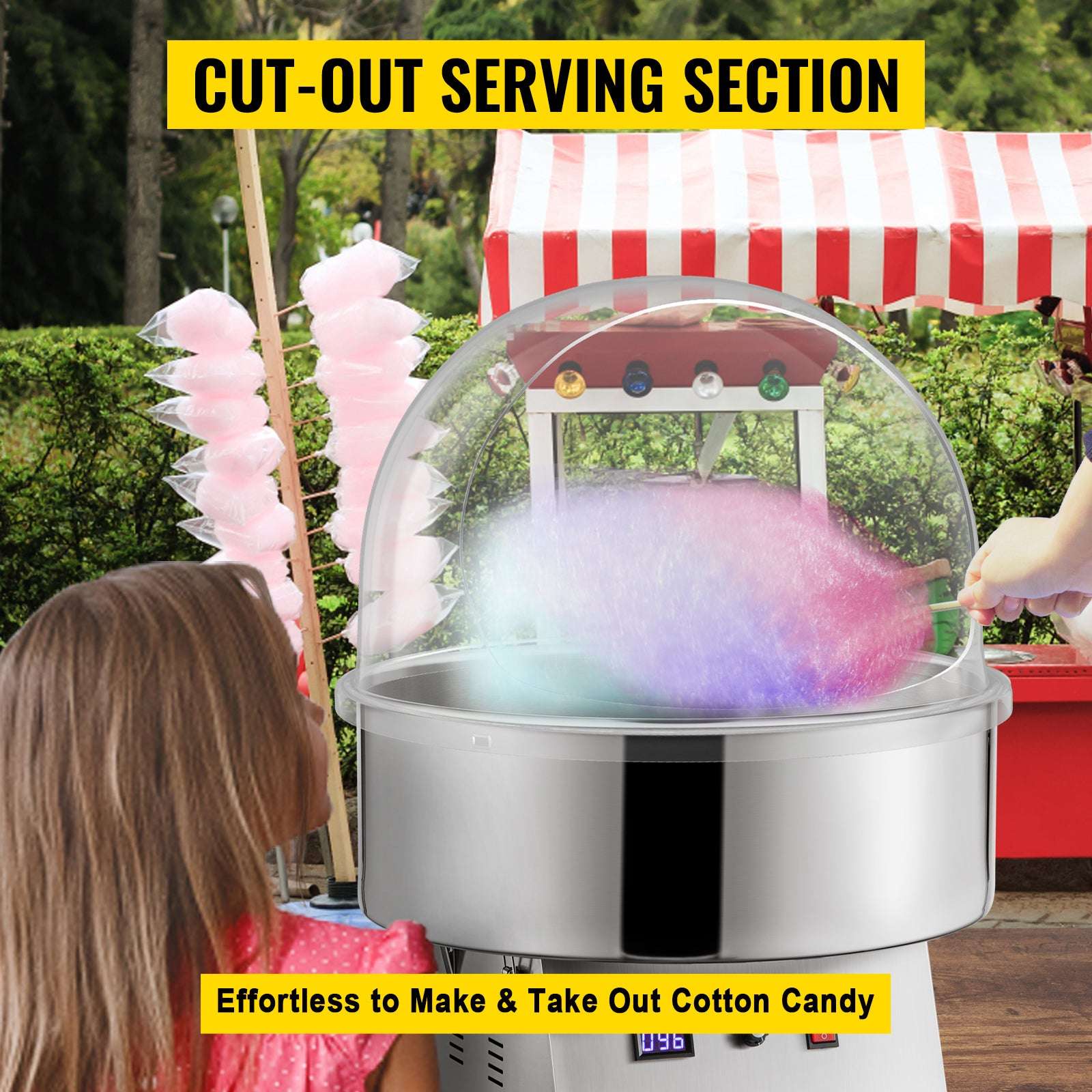 21" Cotton Candy Machine Cover Clear Acrylic Shield Dome-United States