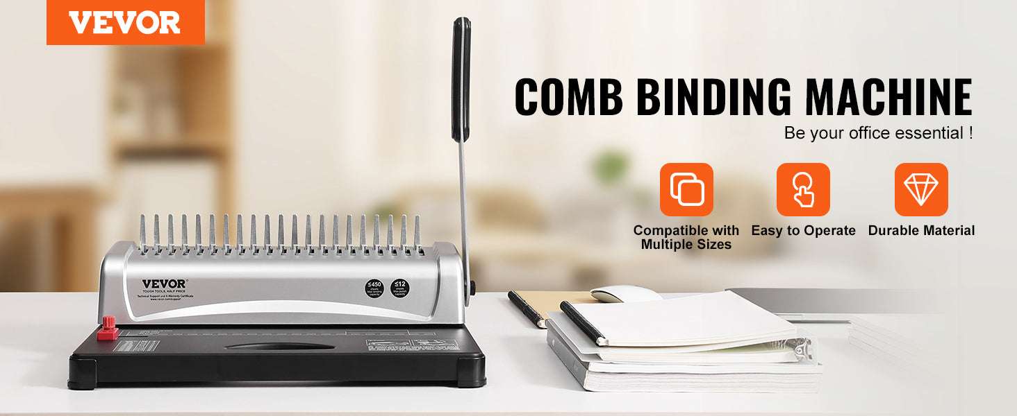 21-Hole Comb Binding Machine with 450 Sheet Capacity & 100 Spines-21-Holes 450 Sheets / spain