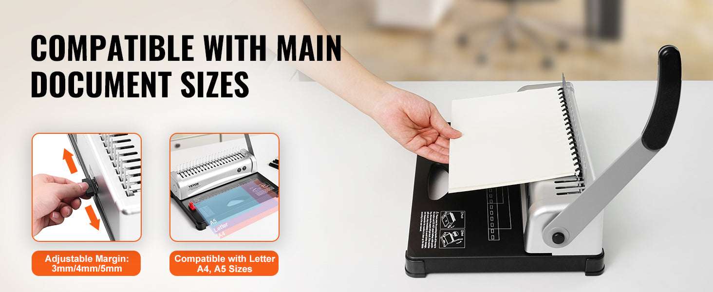 21-Hole Comb Binding Machine with 450 Sheet Capacity & 100 Spines-21-Holes 450 Sheets / spain