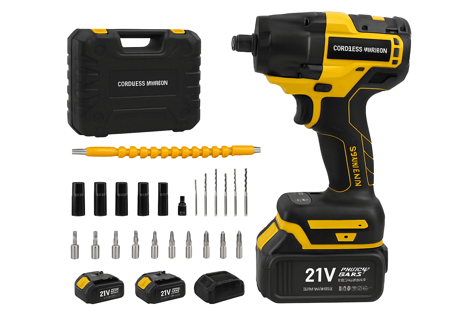 21V Brushless Cordless Impact Wrench 480Nm 2-in-1 Drill Driver Kit-Blue TypeA / france / EU