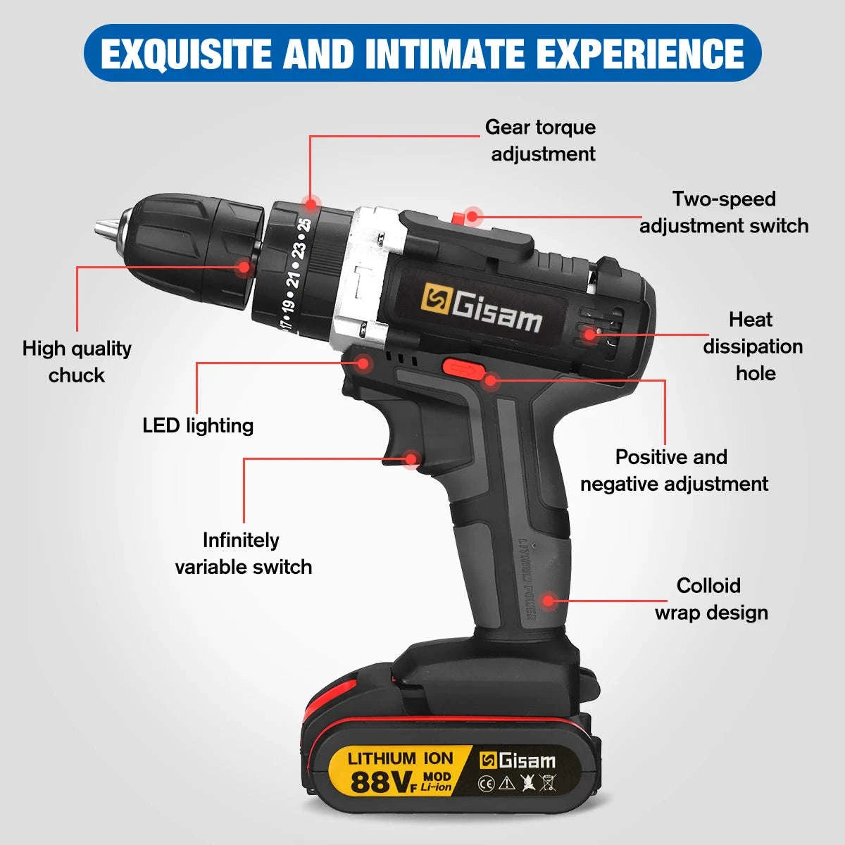 21V Cordless Impact Drill and Electric Screwdriver-2 Battery PlasticBox / GERMANY