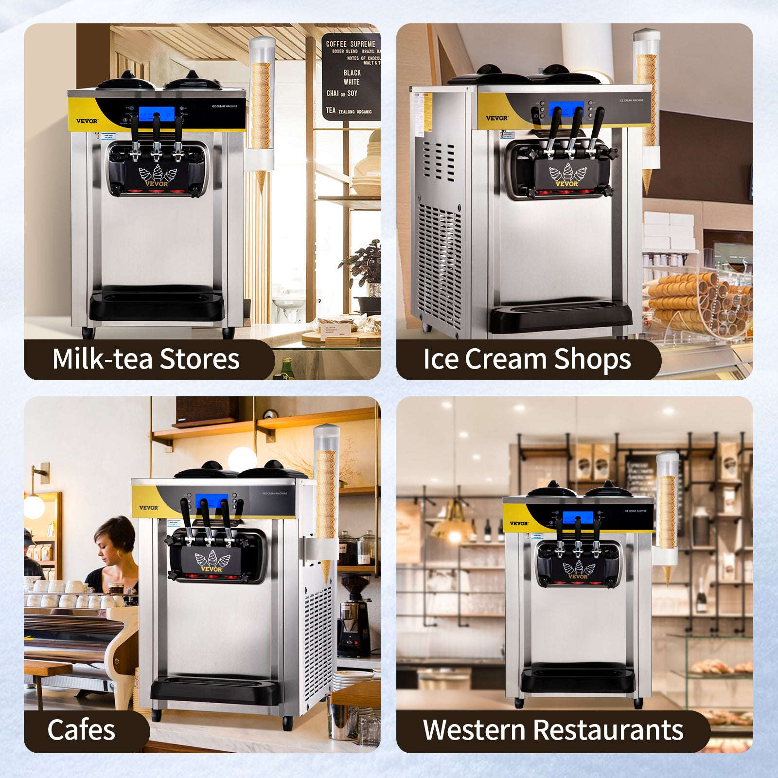 22-30 L/H Soft Serve Ice Cream Machine Desktop Tricolor-United States