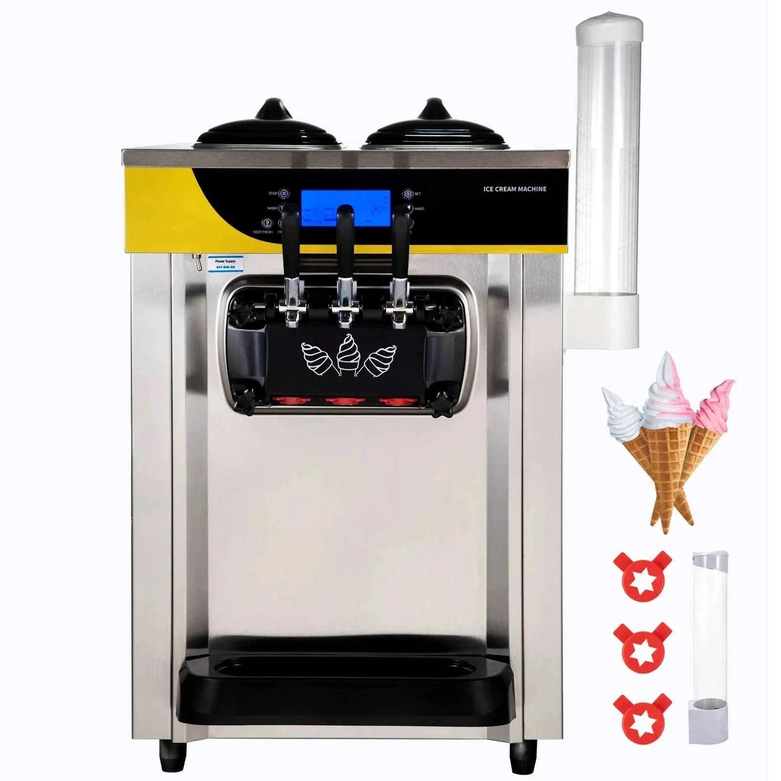 22-30 L/H Soft Serve Ice Cream Machine Desktop Tricolor-United States