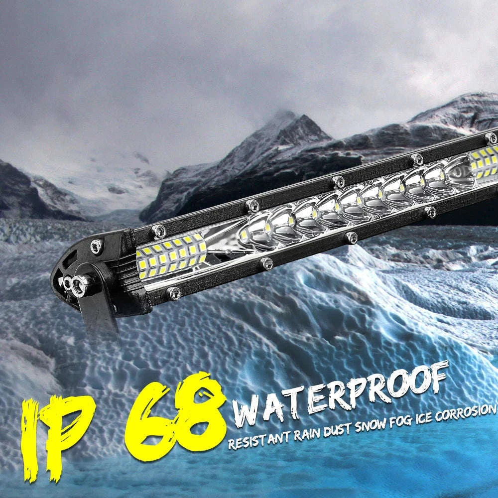22 Inch 104W LED Light Bar 12000LM Single Row Driving Light 12V 24V-22inch 104W