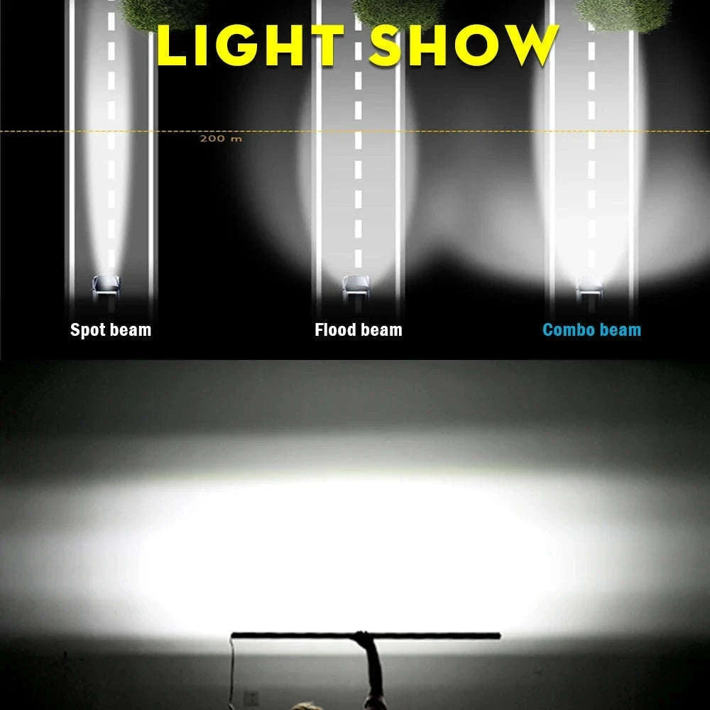 22 Inch 104W LED Light Bar 12000LM Single Row Driving Light 12V 24V-22inch 104W