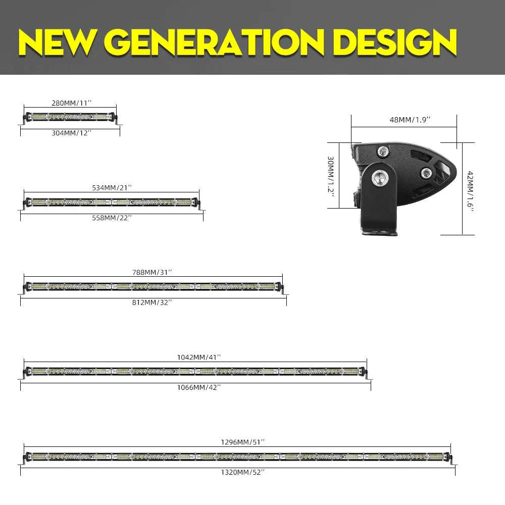 22 Inch 104W LED Light Bar 12000LM Single Row Driving Light 12V 24V-22inch 104W