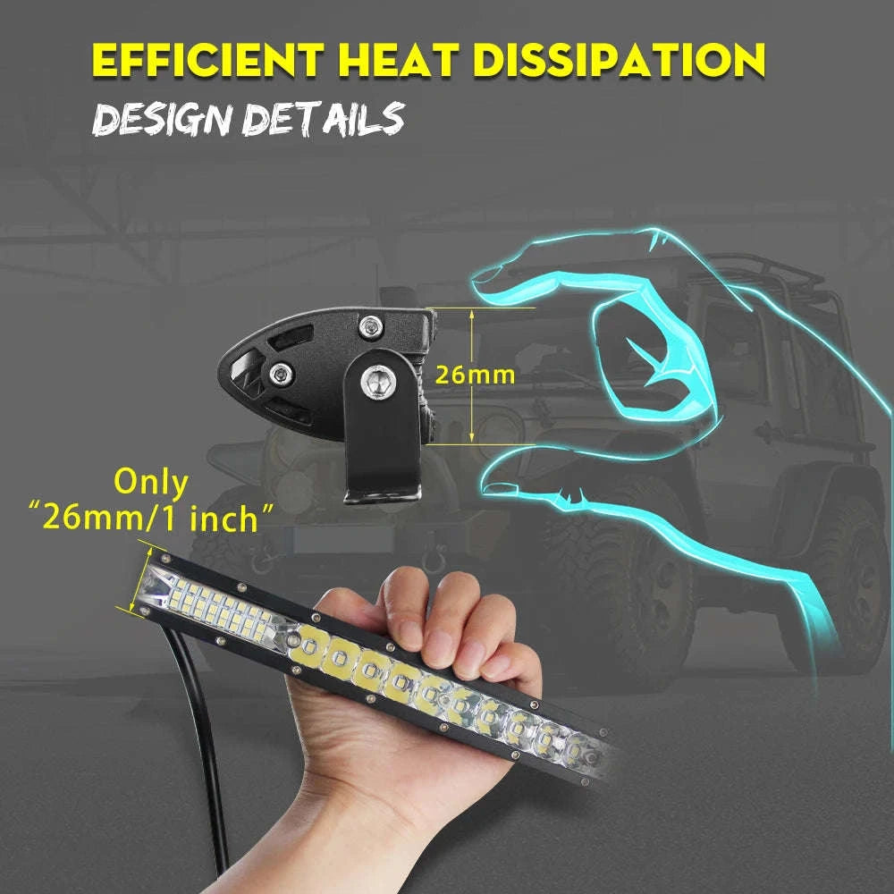 22 Inch 104W LED Light Bar 12000LM Single Row Driving Light 12V 24V-22inch 104W