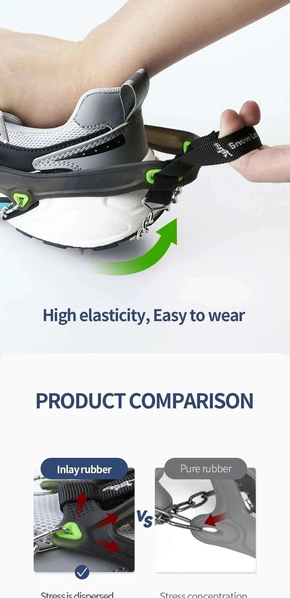 22-Tooth Ice Gripper Crampons for Hiking and Snow Walking-XB-22-L