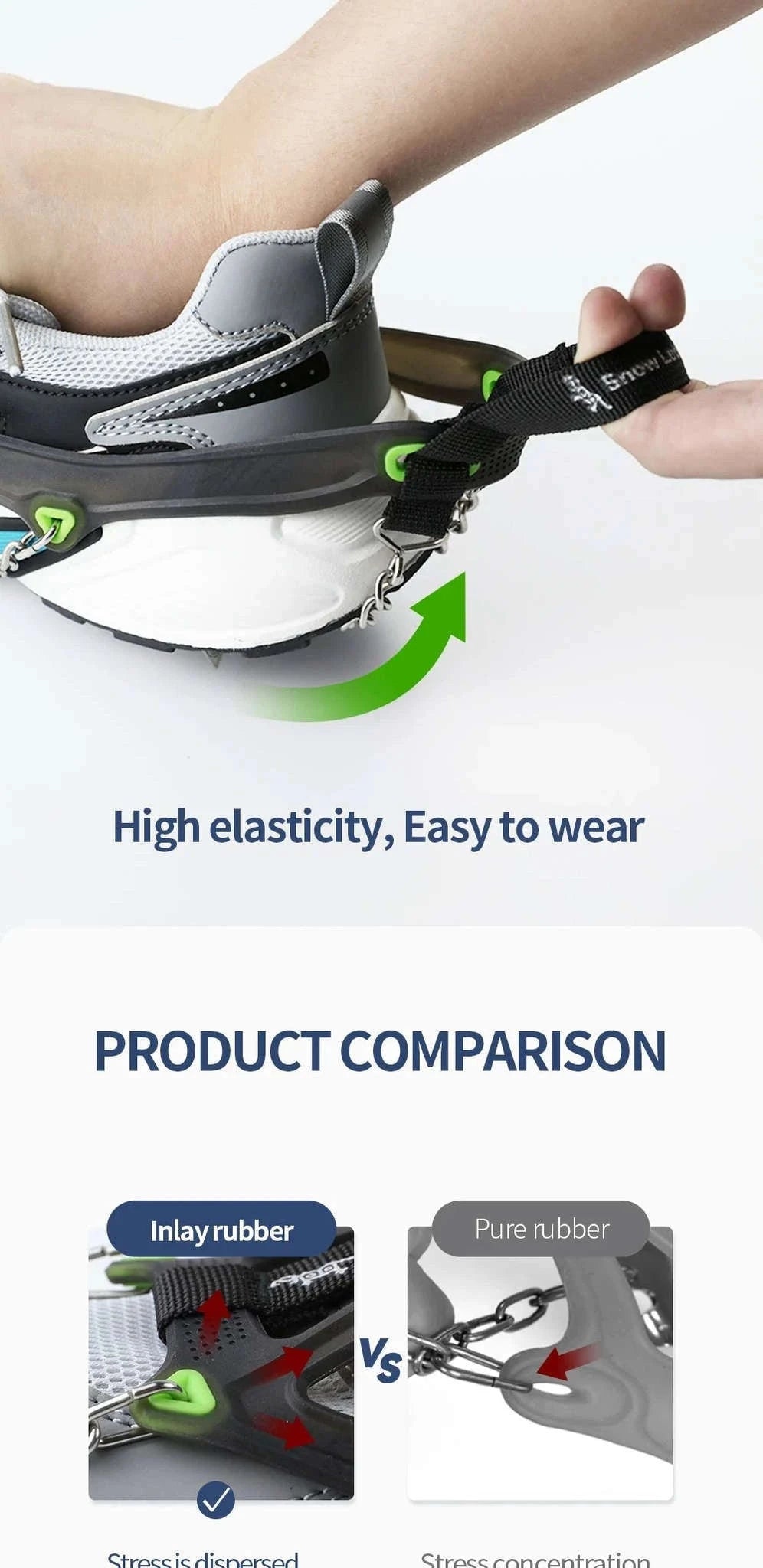 22-Tooth Ice Gripper Crampons for Hiking and Snow Walking-XB-22-L