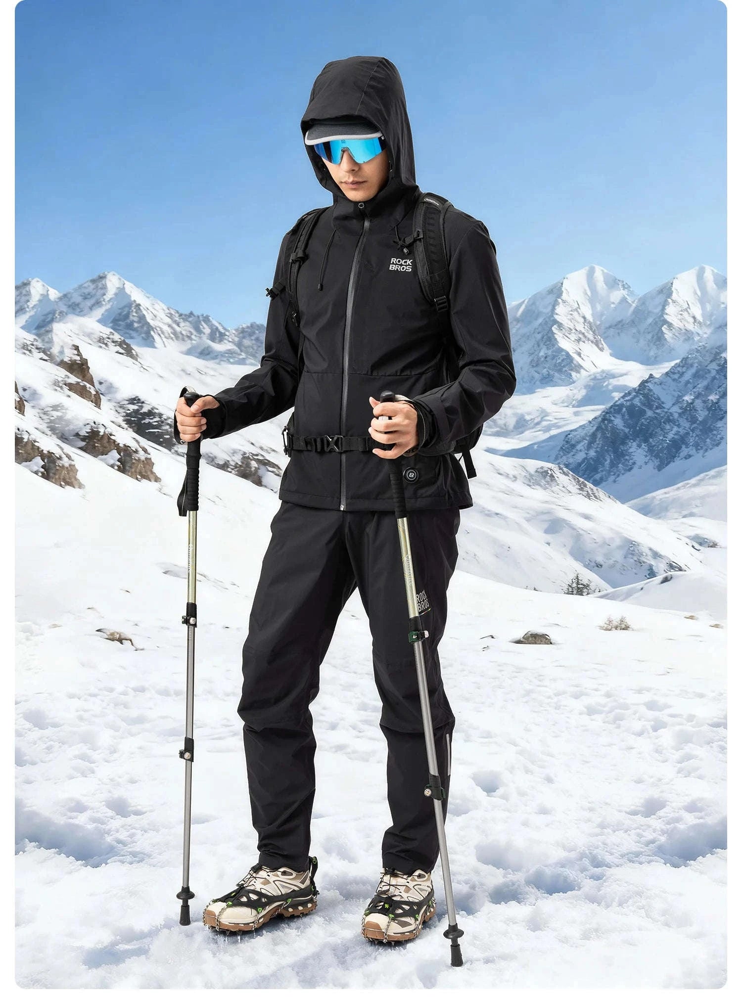 22-Tooth Ice Gripper Crampons for Snow & Winter Traction-L(EUR 39.5-46.5)