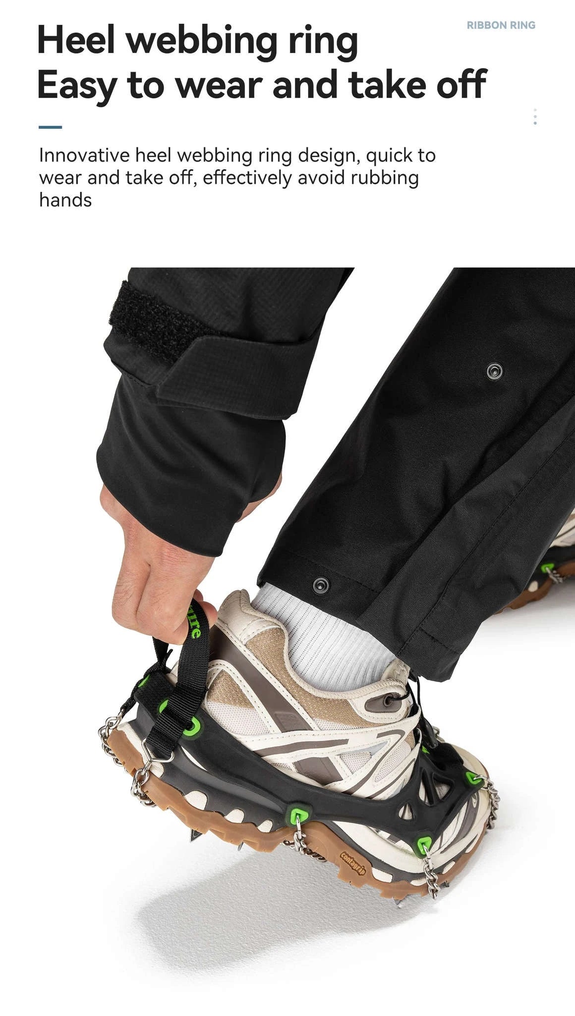 22-Tooth Ice Gripper Crampons for Snow & Winter Traction-L(EUR 39.5-46.5)