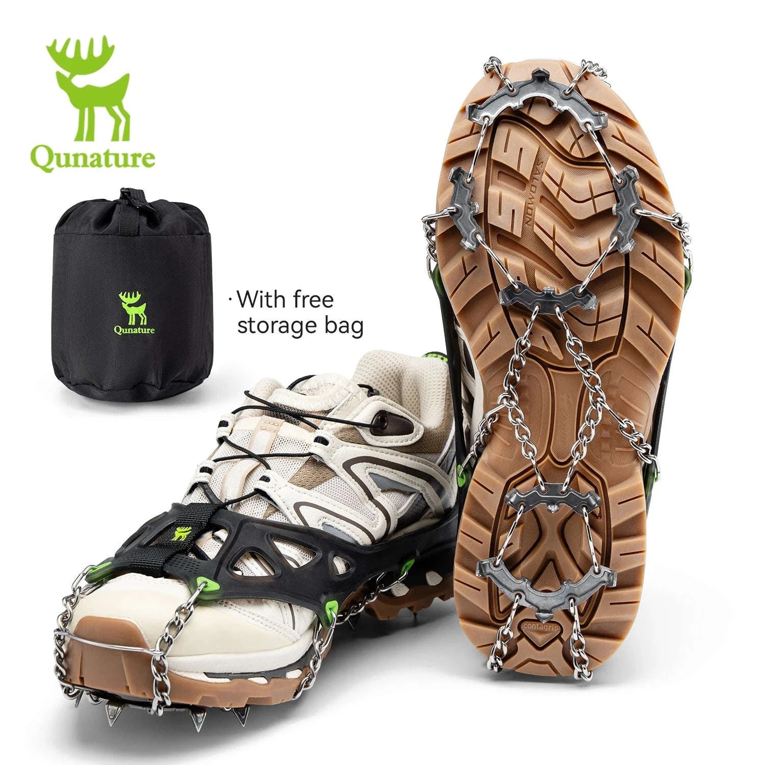 22-Tooth Ice Gripper Crampons for Snow & Winter Traction-L(EUR 39.5-46.5)
