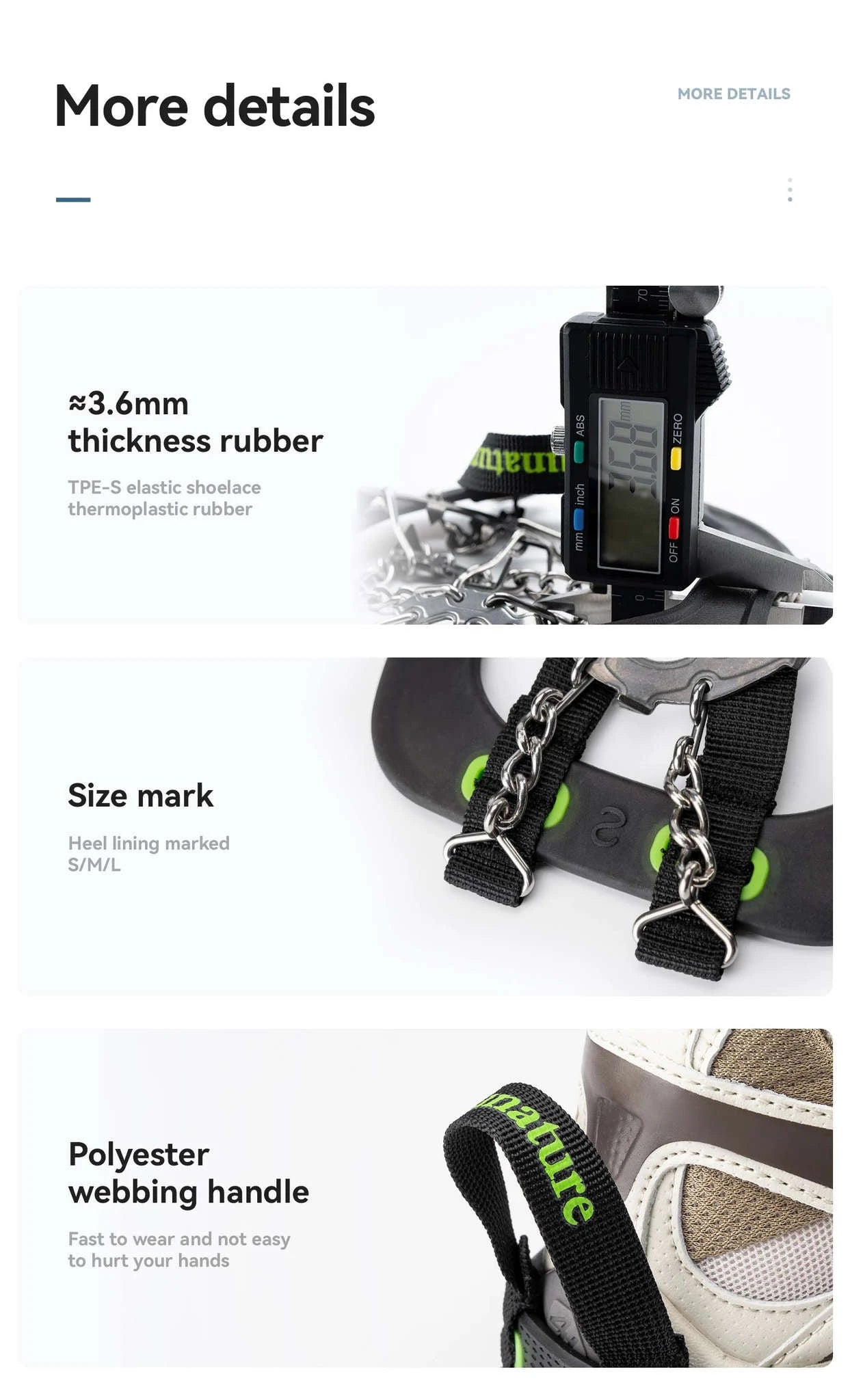 22-Tooth Ice Gripper Crampons for Snow & Winter Traction-L(EUR 39.5-46.5)