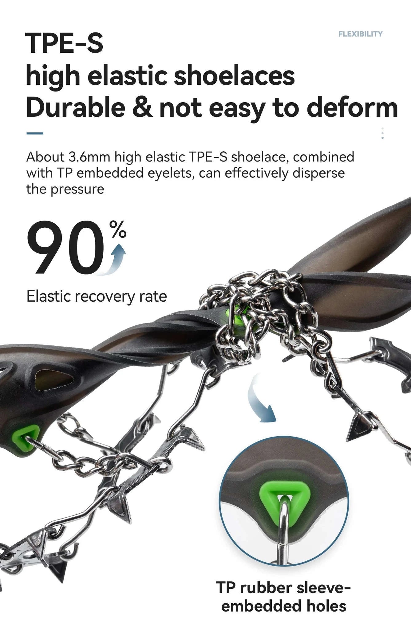 22-Tooth Ice Gripper Crampons for Snow & Winter Traction-L(EUR 39.5-46.5)