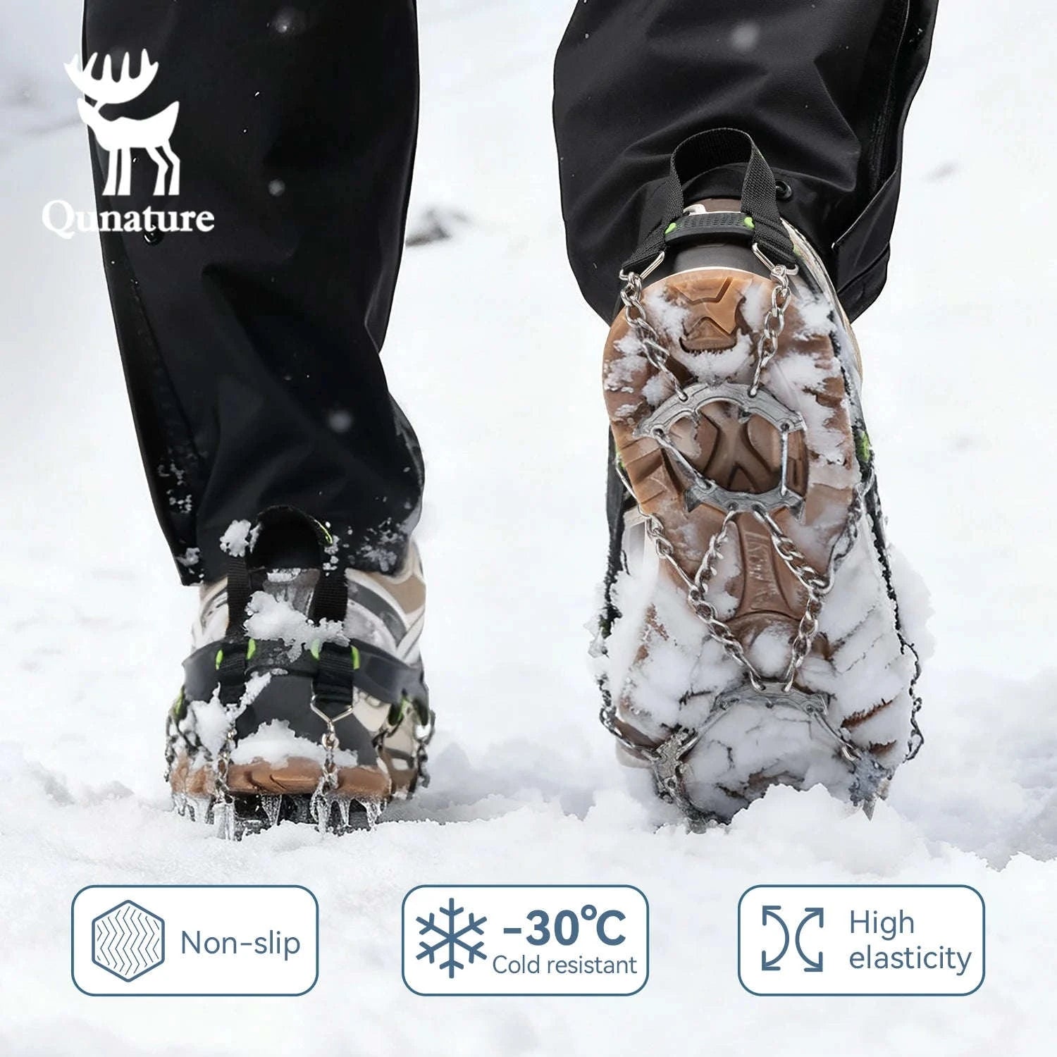 22-Tooth Ice Gripper Crampons for Snow & Winter Traction-L(EUR 39.5-46.5)