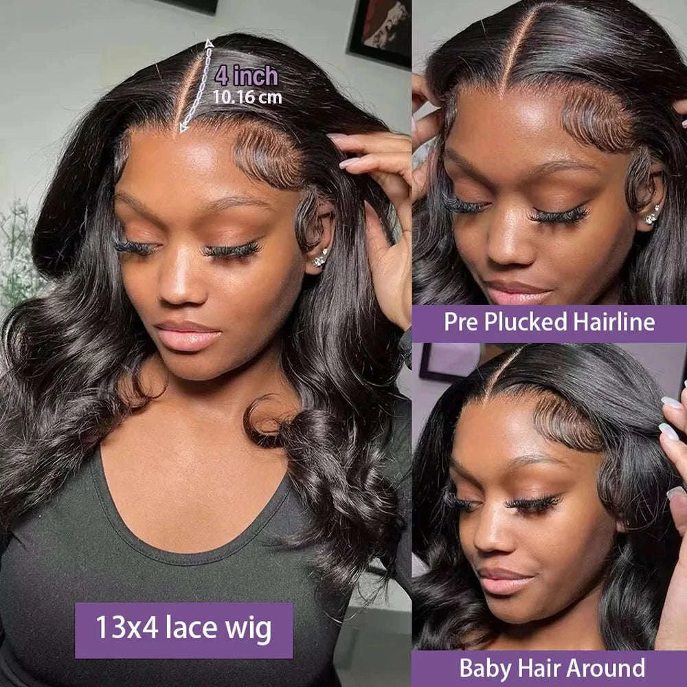 220% Density Body Wave Glueless Human Hair Bob Wig-13X4 Lace Bob Wig / 8inches / 220%|United States