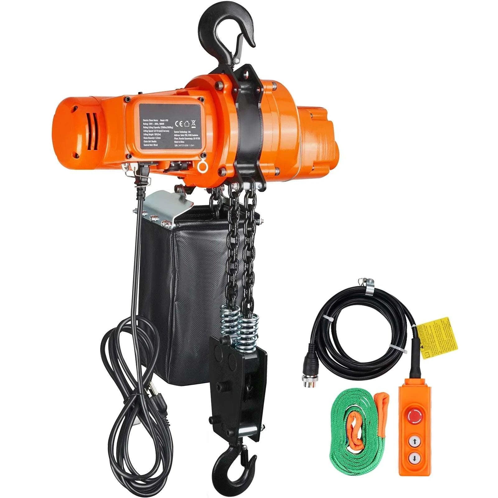 2200 lbs Electric Chain Hoist with 10 ft Lift & Wired Remote-2200lbs / GERMANY