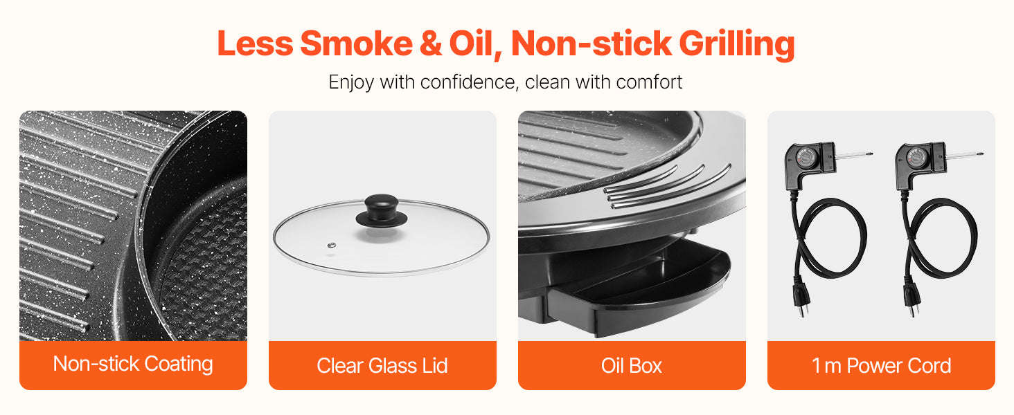 2200W 2-in-1 Electric Hot Pot with Grill for 1-6 People-2200W 2-in-1 / United States