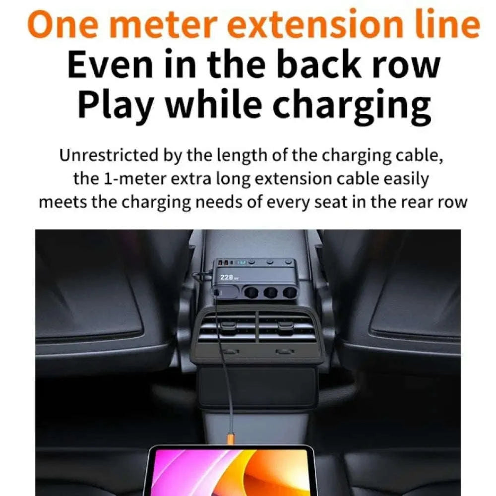 228W 9-in-1 Car Charger Adapter with 3 Sockets-C29  9in1 / China Mainland