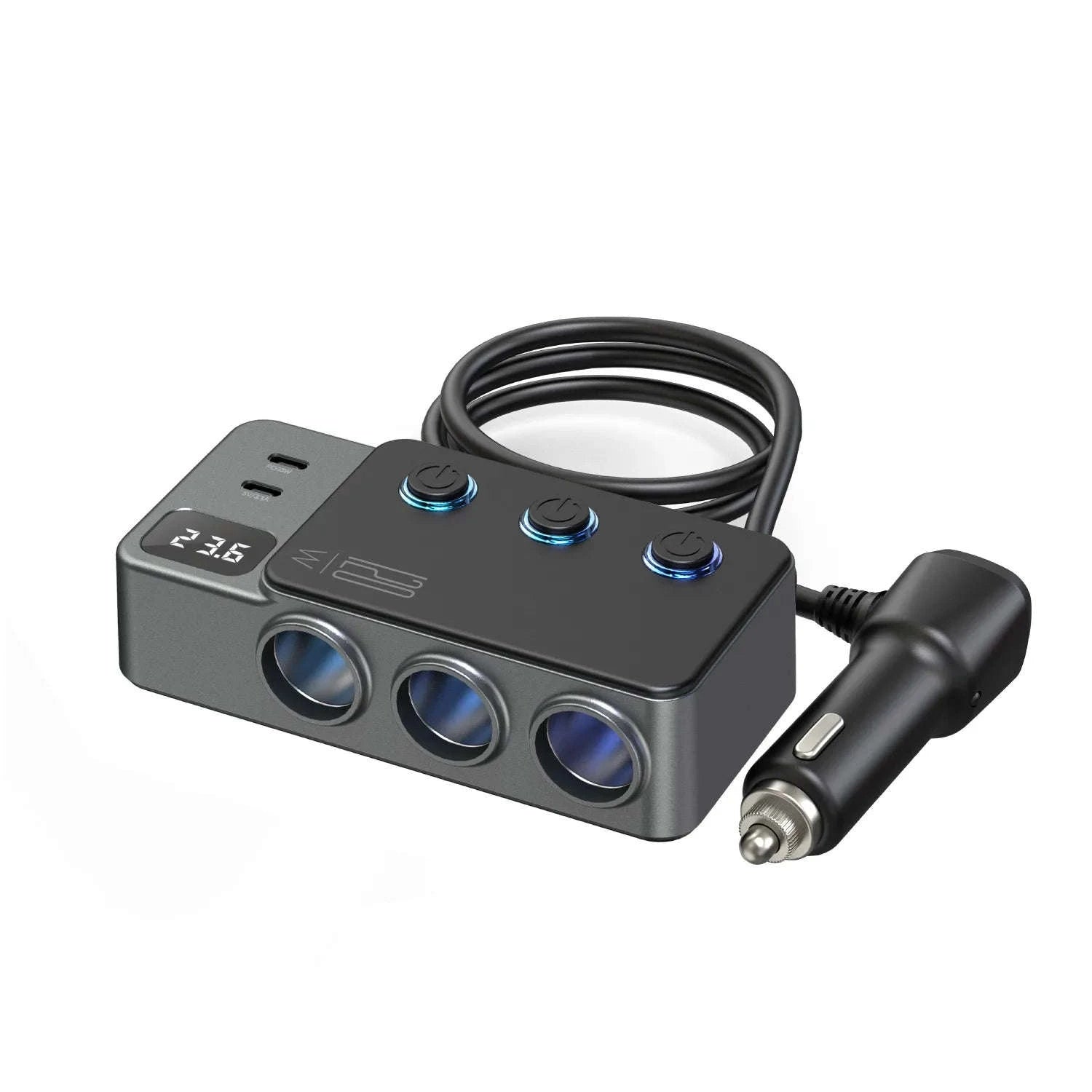 228W 9-in-1 Car Charger Adapter with 3 Sockets-C29  9in1 / China Mainland