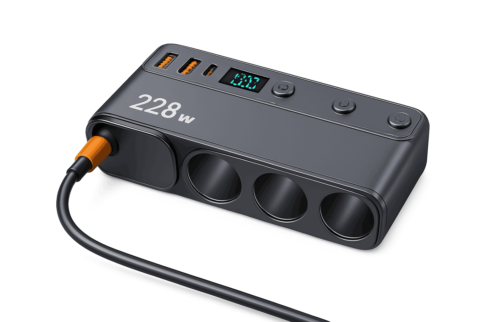 228W 9-in-1 Car Fast Charger Adapter with Independent Switches-120W-A