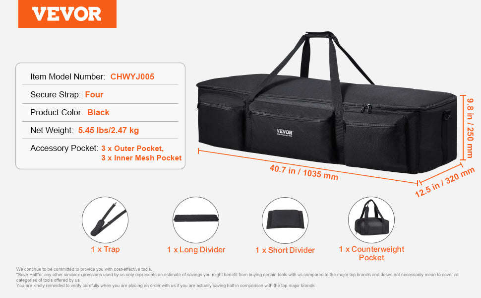 22in Shock-Absorb Telescope Storage Bag with Fixed Buckles, Multi-Pocket & Detachable Divider-M Backpack / United States