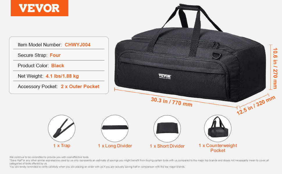 22in Shock-Absorb Telescope Storage Bag with Fixed Buckles, Multi-Pocket & Detachable Divider-M Backpack / United States