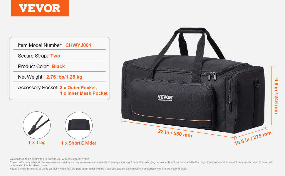 22in Shock-Absorb Telescope Storage Bag with Fixed Buckles, Multi-Pocket & Detachable Divider-M Backpack / United States