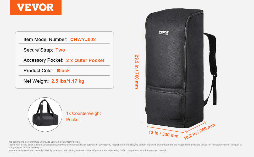 22in Shock-Absorb Telescope Storage Bag with Fixed Buckles, Multi-Pocket & Detachable Divider-M Backpack / United States