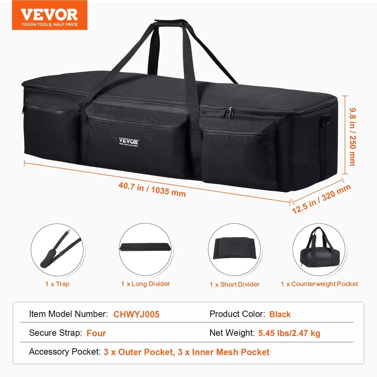 22in Shock-Absorb Telescope Storage Bag with Fixed Buckles, Multi-Pocket & Detachable Divider-M Backpack / United States