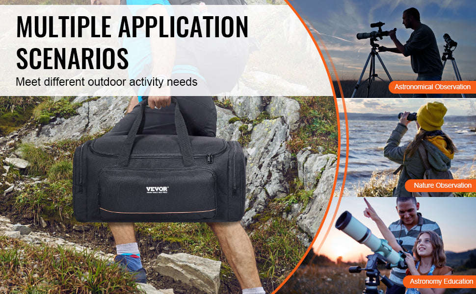 22in Shock-Absorb Telescope Storage Bag with Fixed Buckles, Multi-Pocket & Detachable Divider-M Backpack / United States