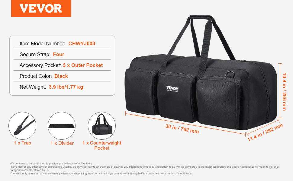 22in Shock-Absorb Telescope Storage Bag with Fixed Buckles, Multi-Pocket & Detachable Divider-M Backpack / United States