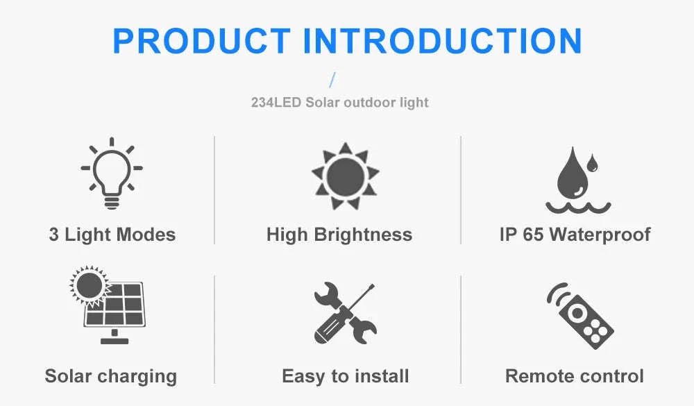 234 LED Solar Security Light with Outdoor Motion Sensor-234 LED