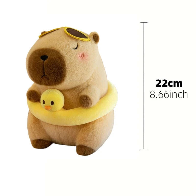 23cm Capybara Plush Simulation Capibara Anime Fluffty Toy Cute Doll Stuffed Animals Soft Doll Plush Christmas Thanksgiving Gift-Hamburger Capibara