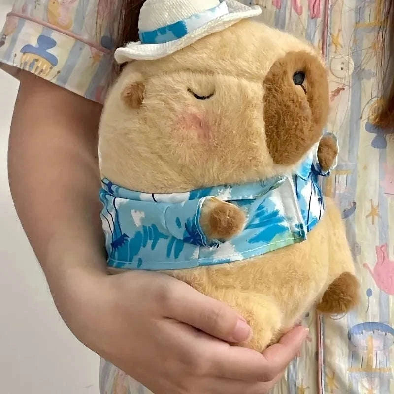 23cm Capybara Plush Simulation Capibara Anime Fluffty Toy Cute Doll Stuffed Animals Soft Doll Plush Christmas Thanksgiving Gift-Hamburger Capibara